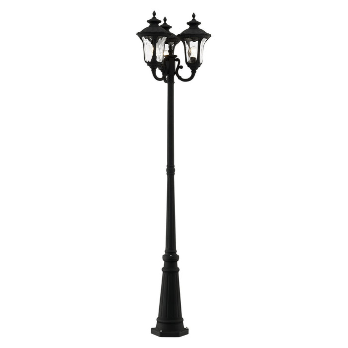 Three Light Outdoor Post Mount from the Oxford collection in Textured Black finish