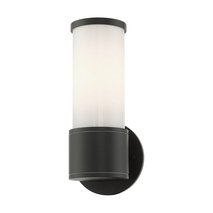 One Light Outdoor Wall Lantern from the Landsdale collection in Textured Black finish