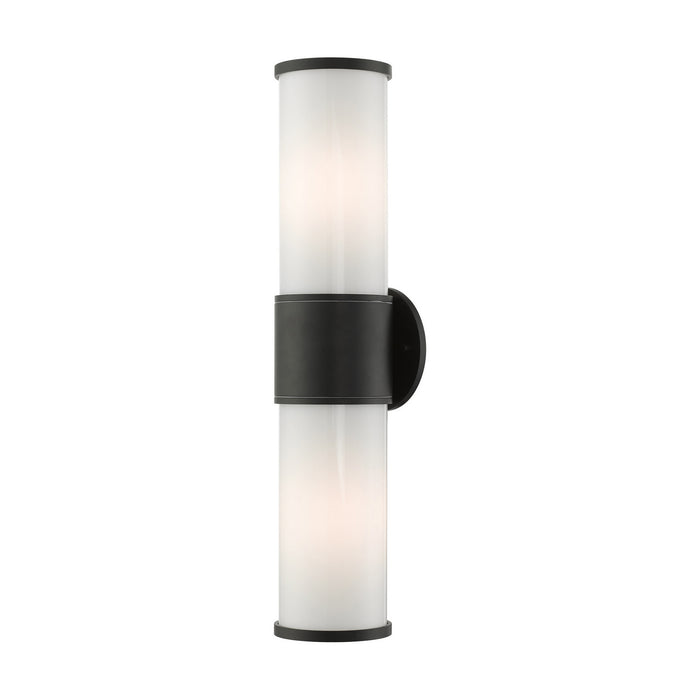 Two Light Outdoor Wall Lantern from the Landsdale collection in Textured Black finish
