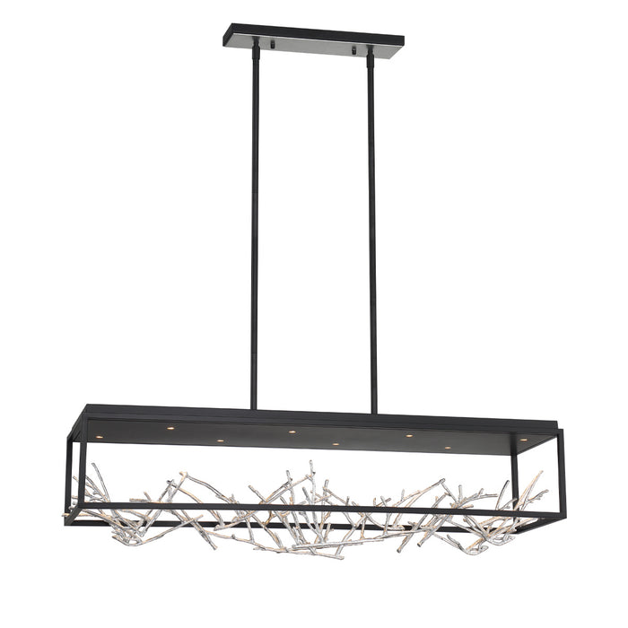 LED Chandelier from the Aerie collection in Black/Silver finish