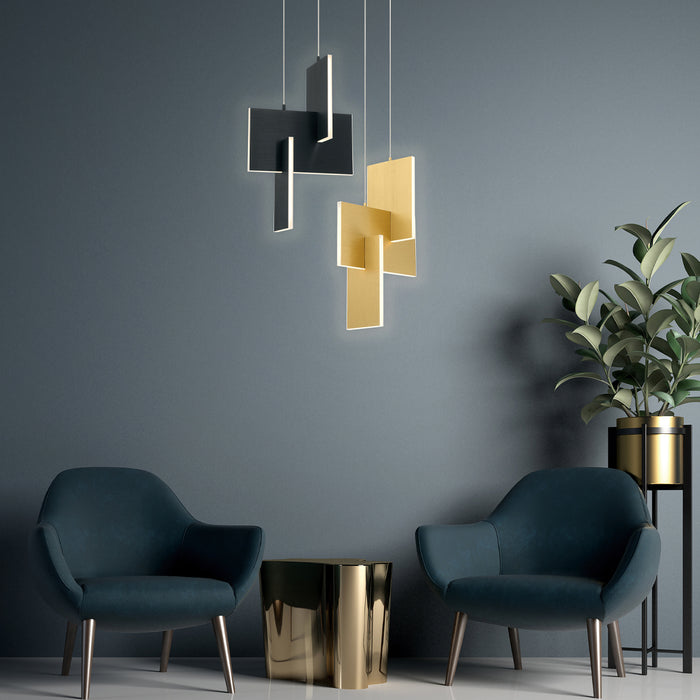 LED Pendant from the Coburg collection in Black finish