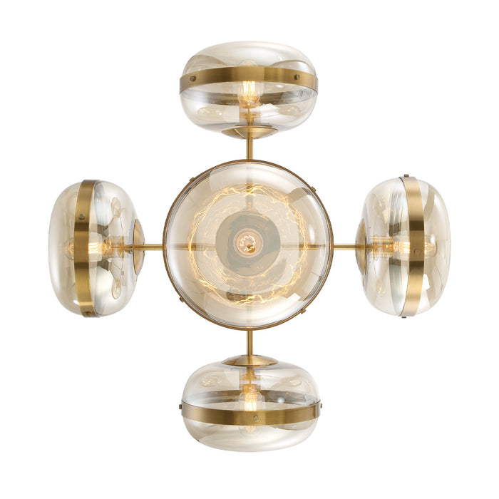 Five Light Chandelier from the Nottingham collection in Ancient Brass finish
