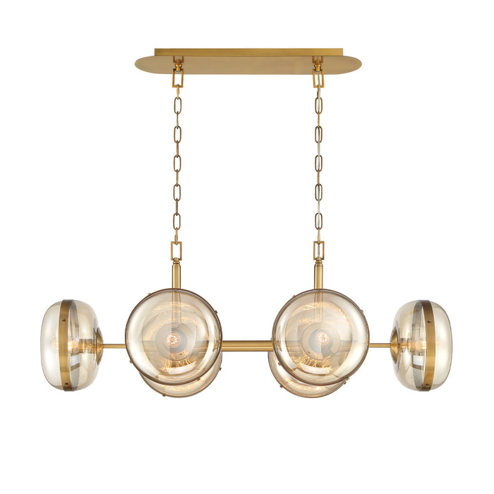 Six Light Chandelier from the Nottingham collection in Ancient Brass finish