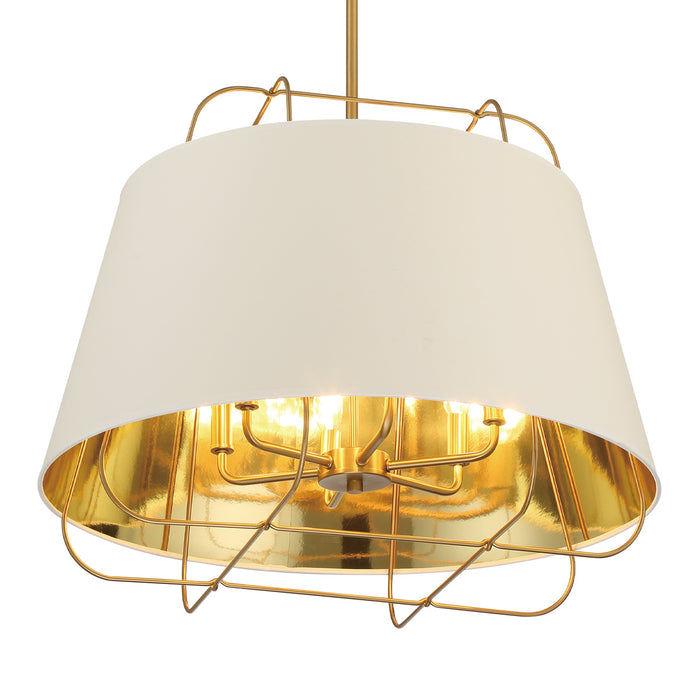 Six Light Pendant from the Tura collection in Brass finish