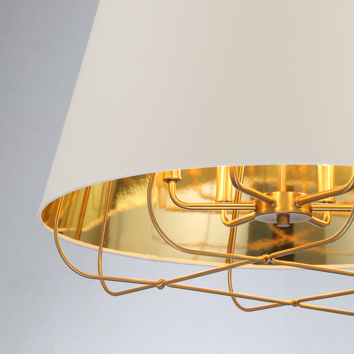 Six Light Pendant from the Tura collection in Brass finish