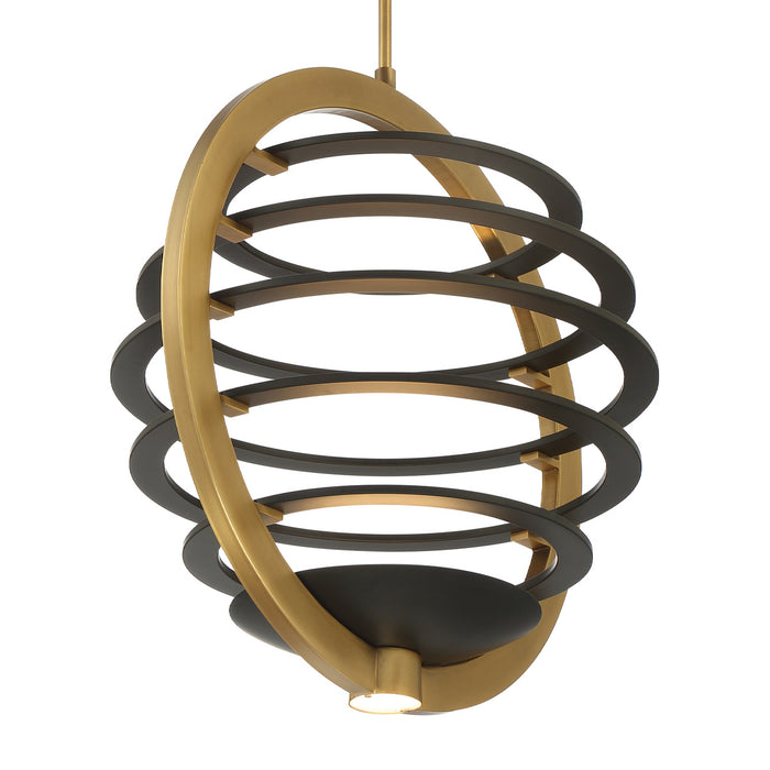 LED Chandelier from the Ombra collection in Brass/Black finish