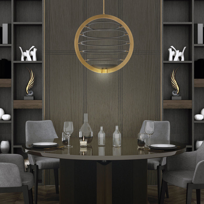 LED Chandelier from the Ombra collection in Brass/Black finish