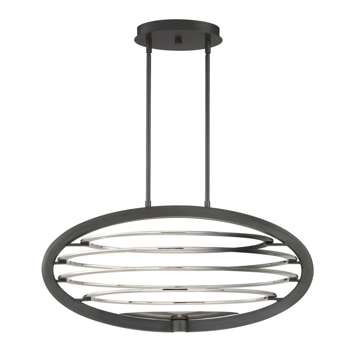 LED Chandelier from the Ombra collection in Dark Bronze/Polished Nickel finish