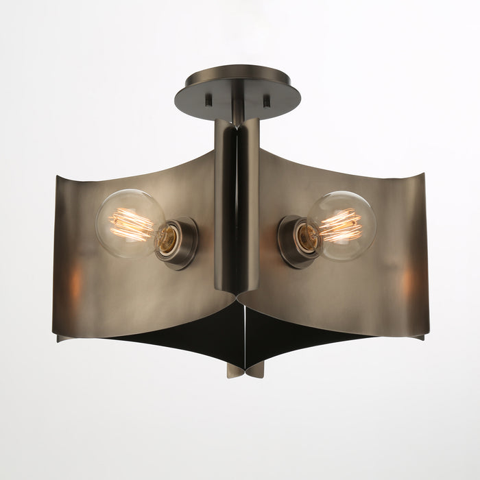 Four Light Semi Flush Mount from the Metallo collection in Vintage Nickel finish