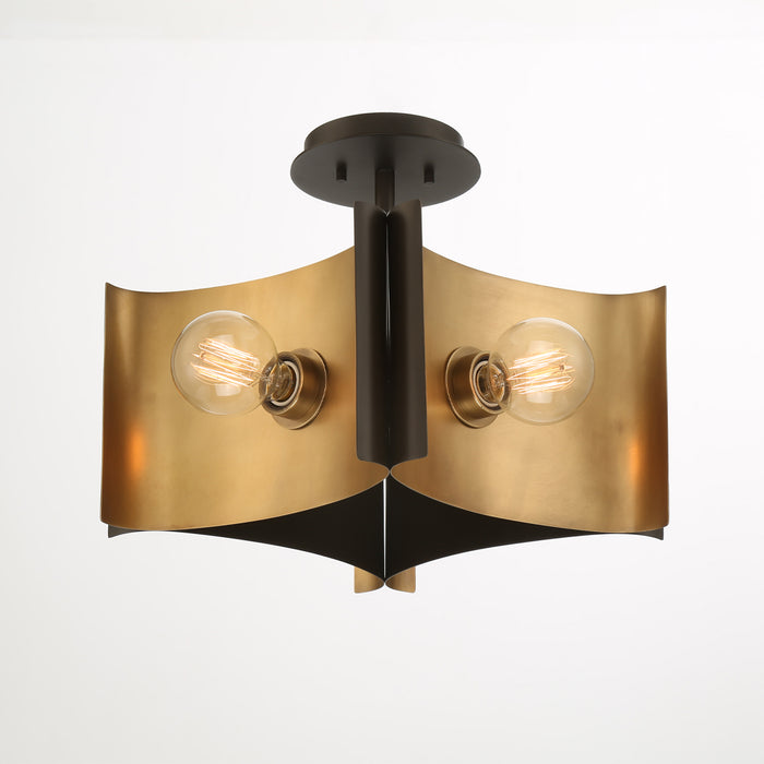 Four Light Semi Flush Mount from the Metallo collection in Bronze finish