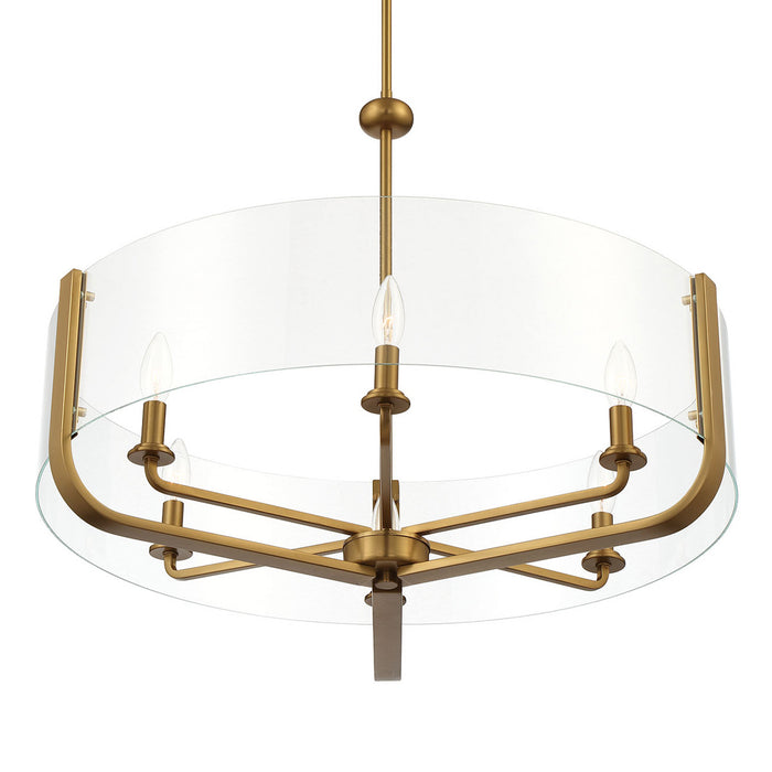 Six Light Chandelier from the Campisi collection in Brass finish
