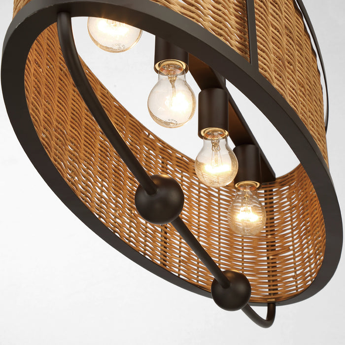 Four Light Chandelier from the Comparelli collection in Dark Bronze finish