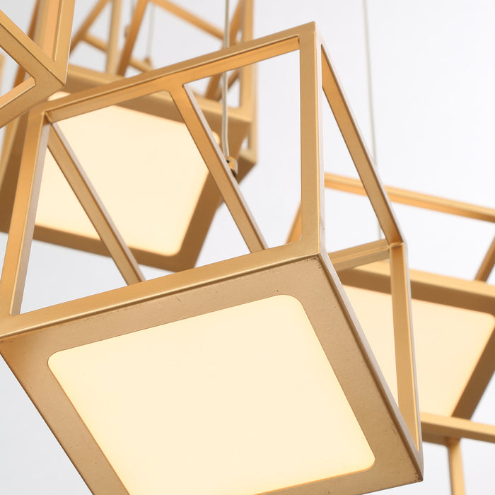 LED Chandelier from the Ferro collection in Gold finish