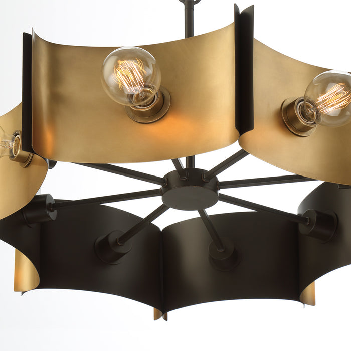 Eight Light Chandelier from the Metallo collection in Bronze finish