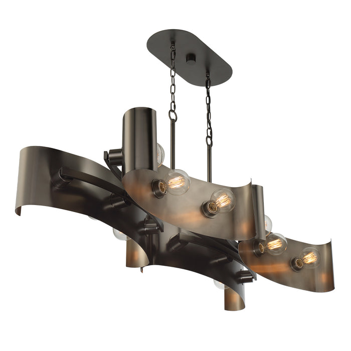 12 Light Chandelier from the Metallo collection in Vintage Nickel finish