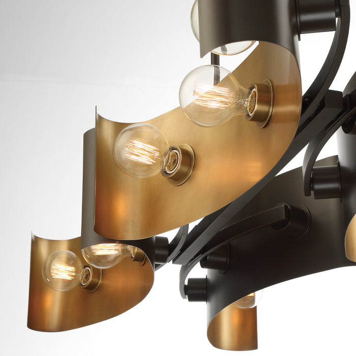12 Light Chandelier from the Metallo collection in Bronze finish