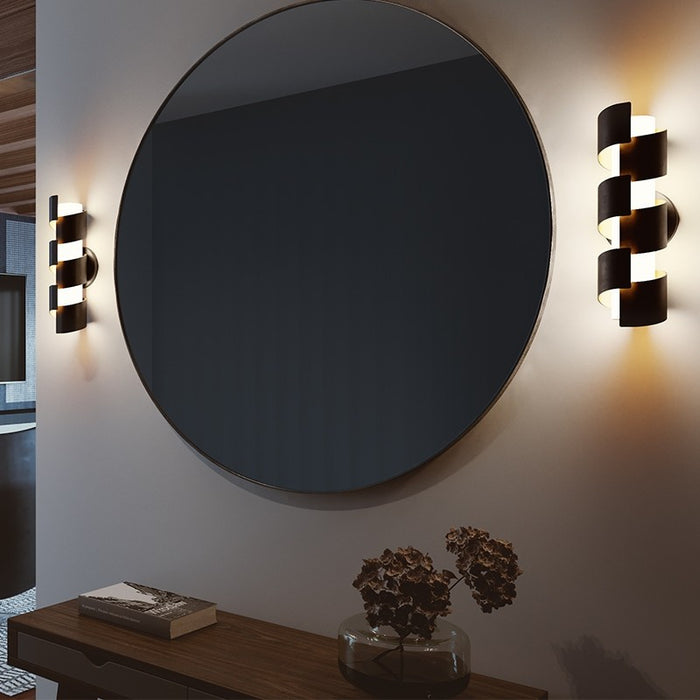 LED Wall Sconce from the Louie collection in Black & Gold finish