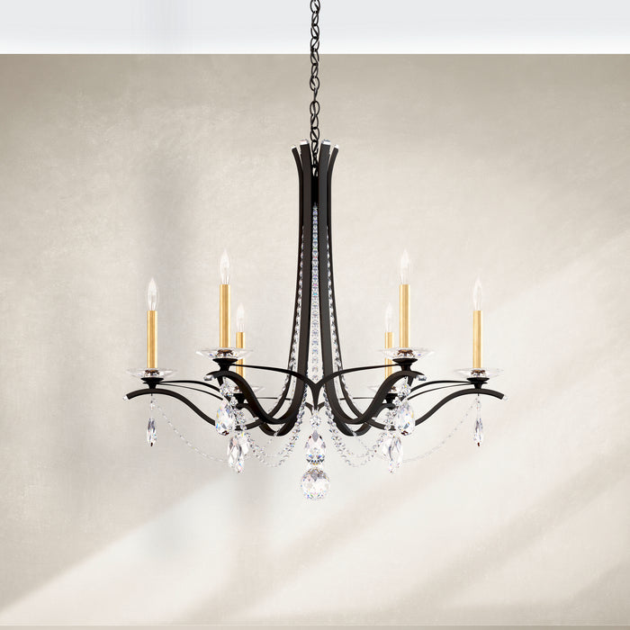 Six Light Chandelier from the Vesca collection in Black finish