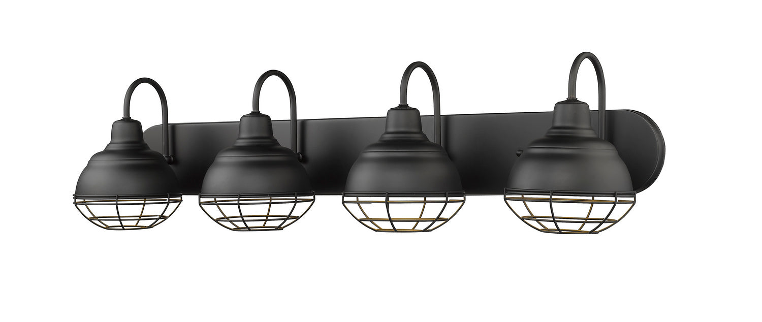 Four Light Vanity from the Neo-Industrial collection in Matte Black finish