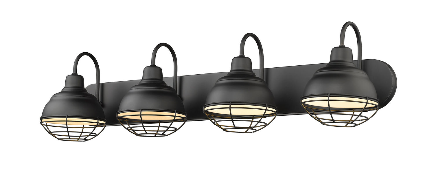 Four Light Vanity from the Neo-Industrial collection in Matte Black finish