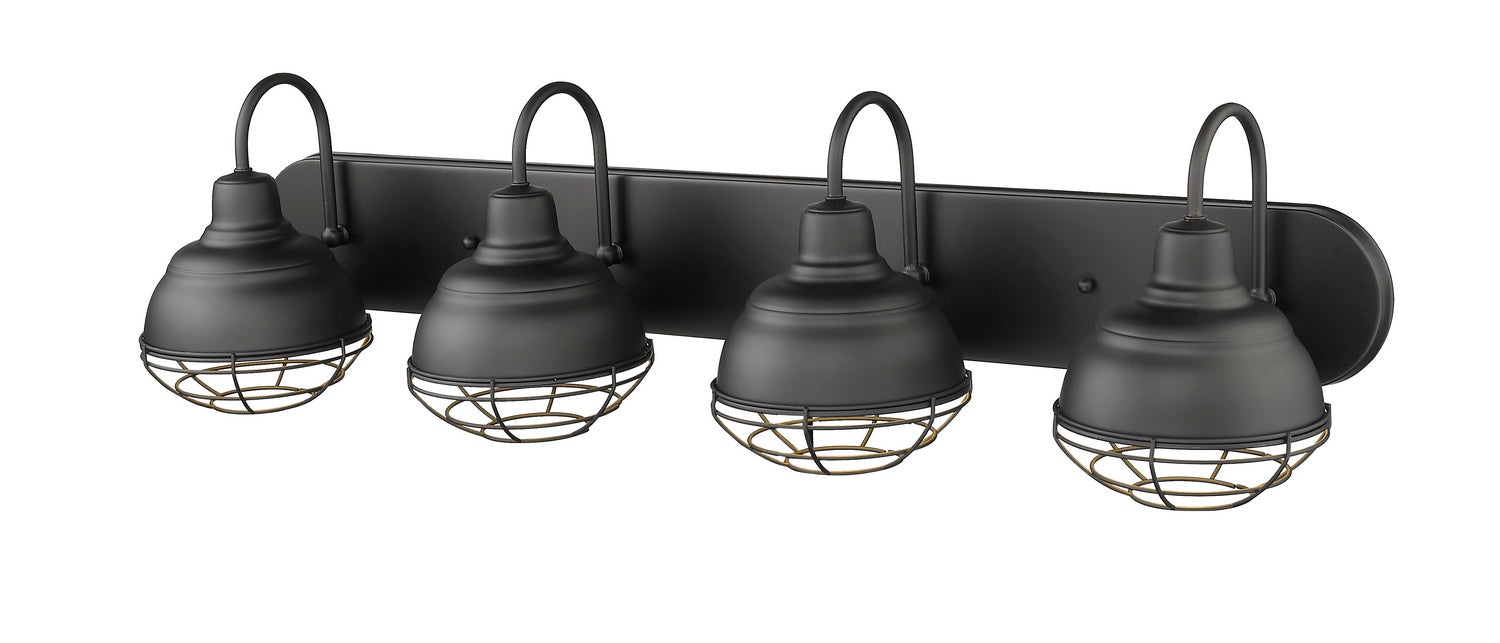 Four Light Vanity from the Neo-Industrial collection in Matte Black finish