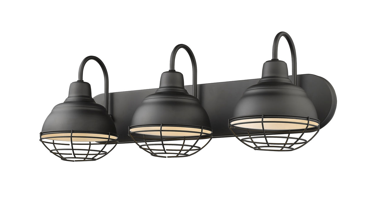 Three Light Vanity from the Neo-Industrial collection in Matte Black finish