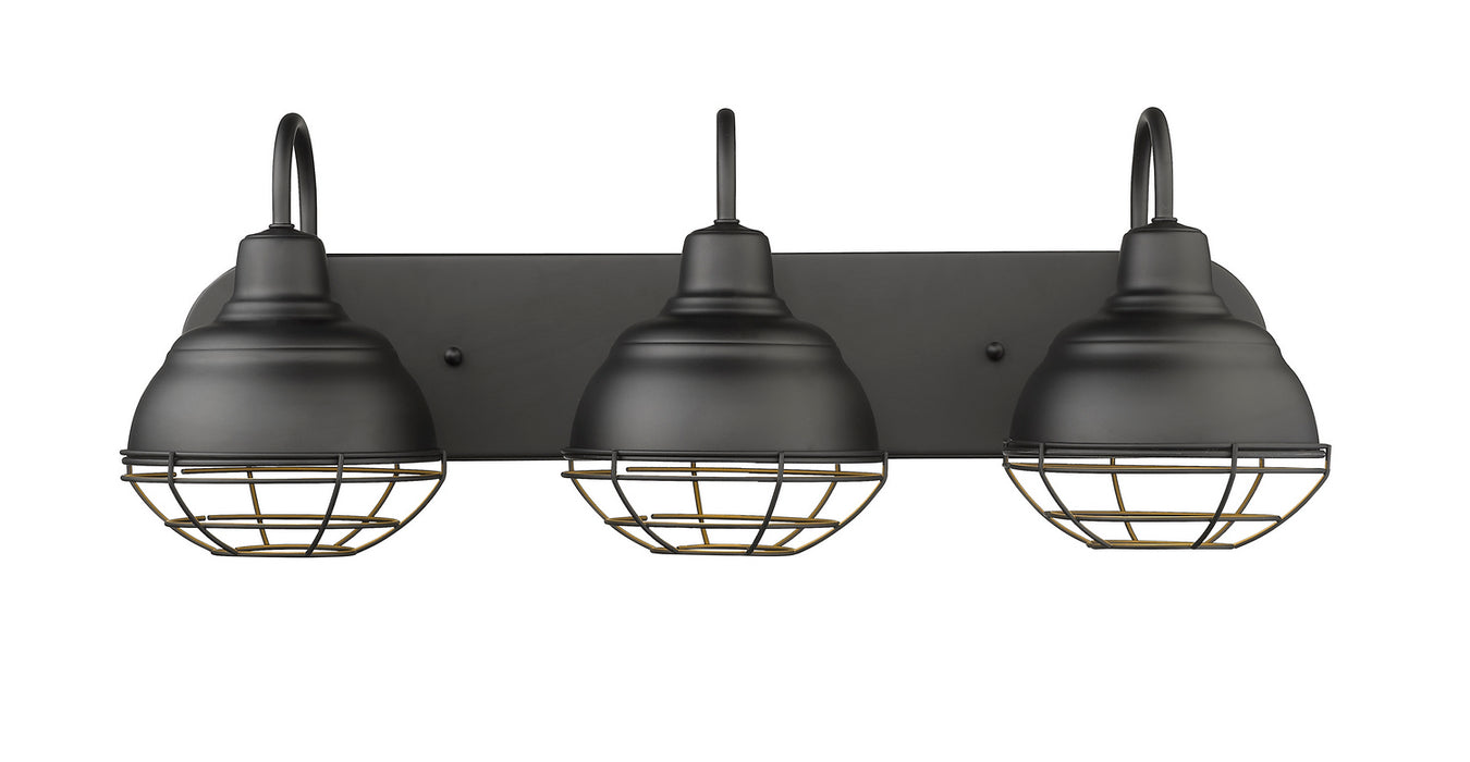 Three Light Vanity from the Neo-Industrial collection in Matte Black finish