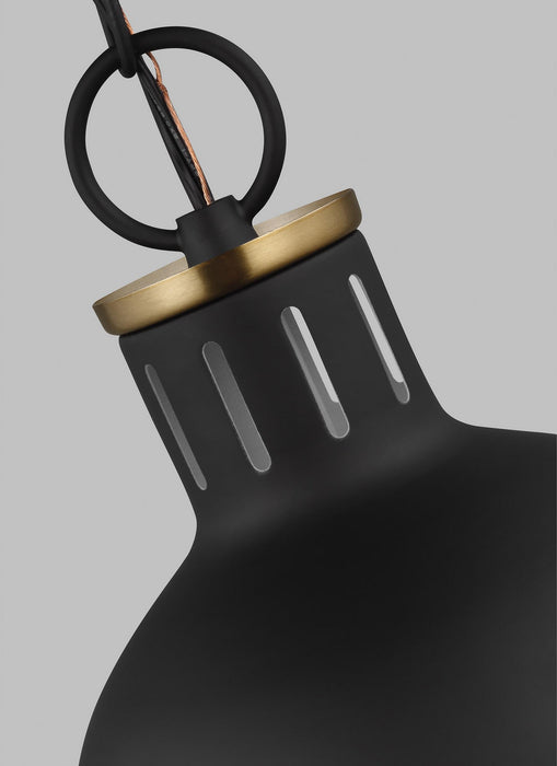 One Light Mini Pendant from the Hanks collection in Midnight Black finish