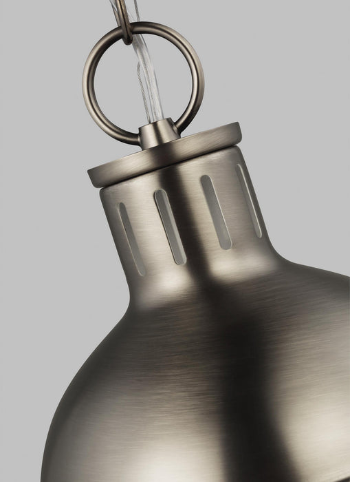 One Light Mini Pendant from the Hanks collection in Antique Brushed Nickel finish