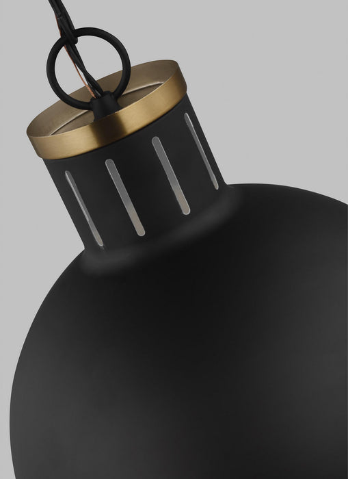 One Light Pendant from the Hanks collection in Midnight Black finish