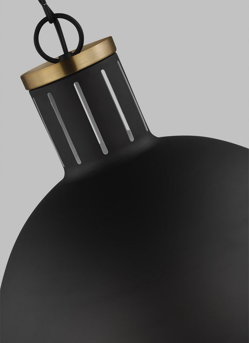 One Light Pendant from the Hanks collection in Midnight Black finish