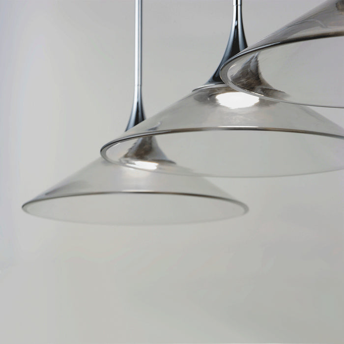 LED Pendant from the Cono collection in Polished Chrome finish