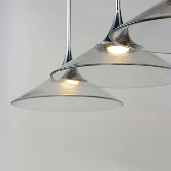 LED Pendant from the Cono collection in Polished Chrome finish