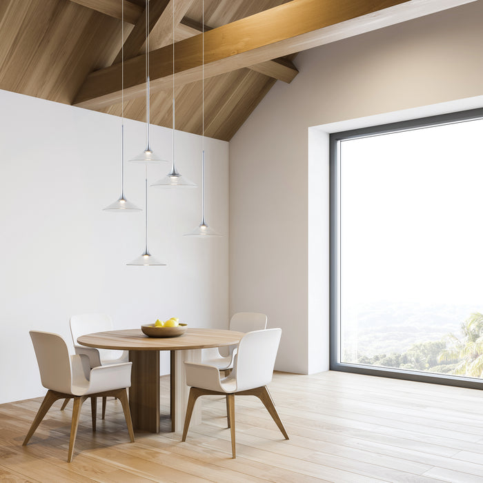 LED Pendant from the Cono collection in Polished Chrome finish