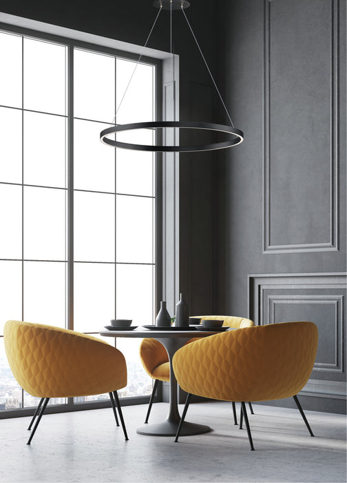 LED Pendant from the Groove collection in Black finish