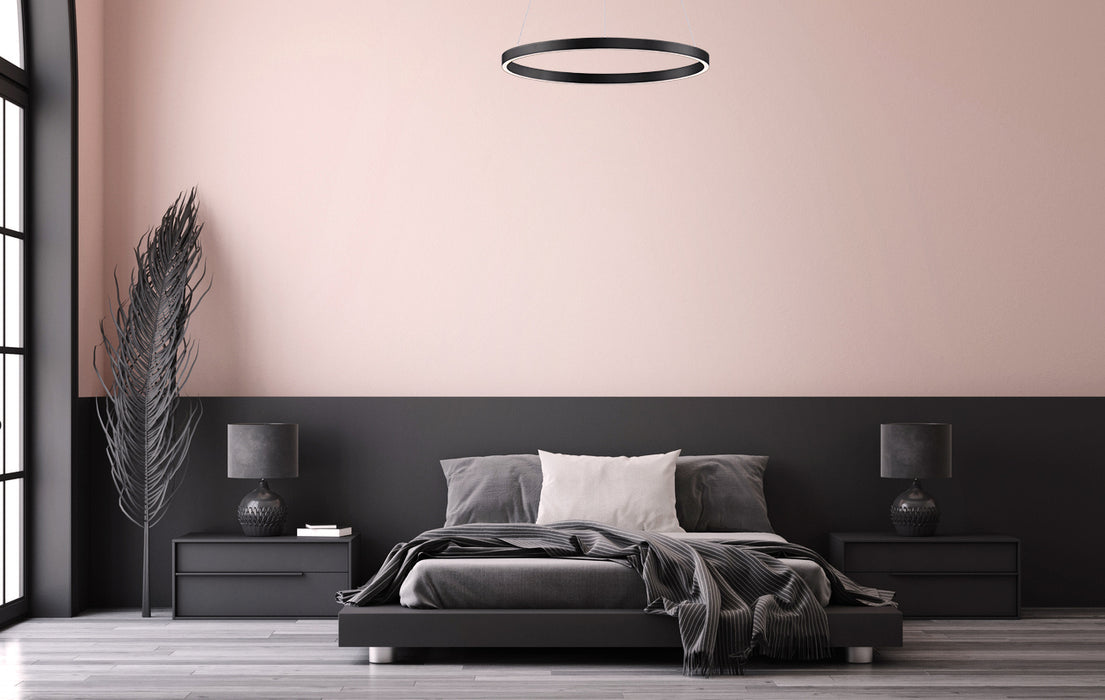LED Pendant from the Groove collection in Black finish