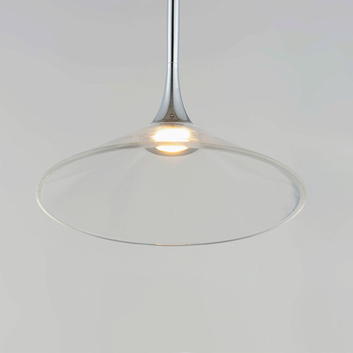 LED Pendant from the Cono collection in Polished Chrome finish