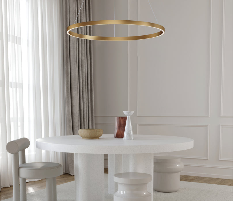 LED Pendant from the Groove collection in Gold finish