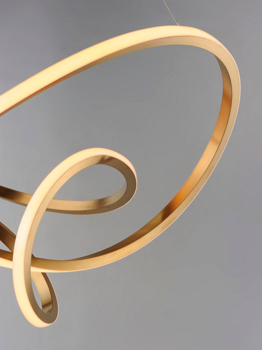 LED Pendant from the Perpetual collection in Brushed Champagne finish