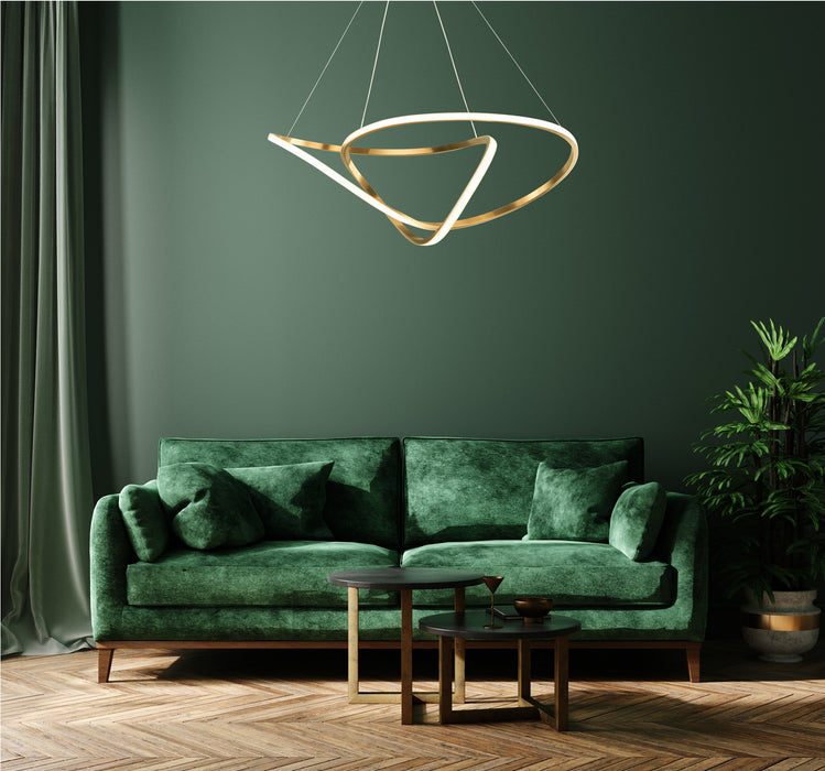 LED Pendant from the Perpetual collection in Brushed Champagne finish