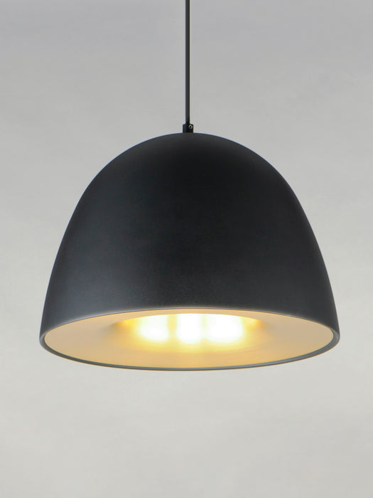 LED Pendant from the Fungo collection in Black / Satin Brass finish
