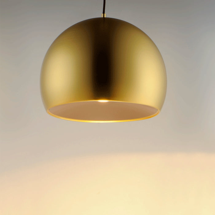 LED Pendant from the Palla collection in Satin Brass / Coffee finish