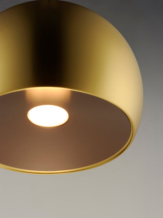 LED Pendant from the Palla collection in Satin Brass / Coffee finish