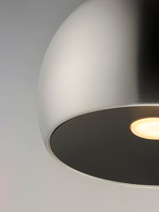 LED Pendant from the Palla collection in Satin Nickel / Black finish