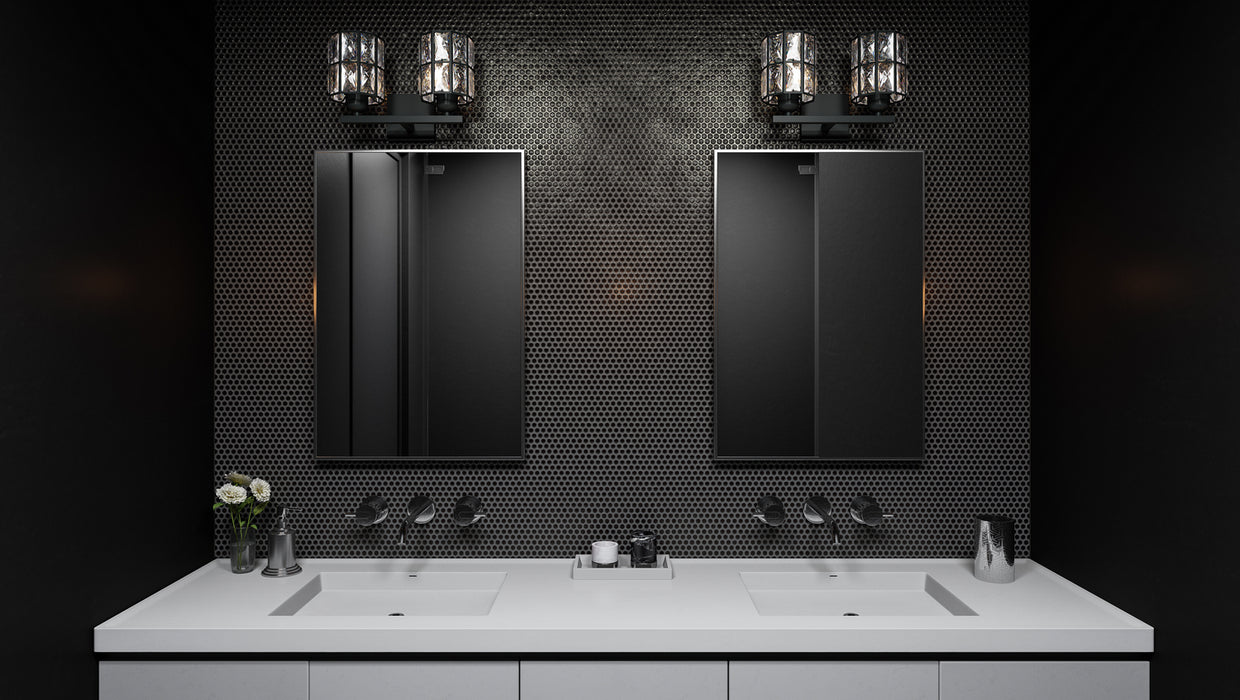 Two Light Bath from the Gibson collection in Matte Black finish