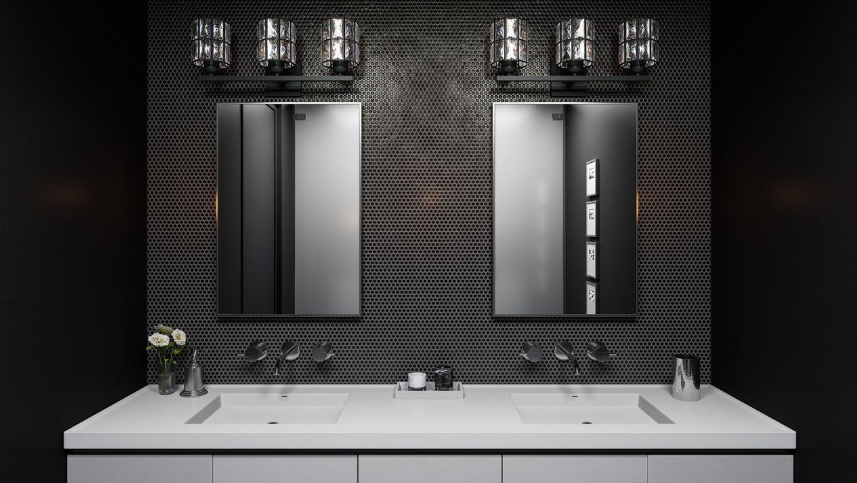 Three Light Bath from the Gibson collection in Matte Black finish