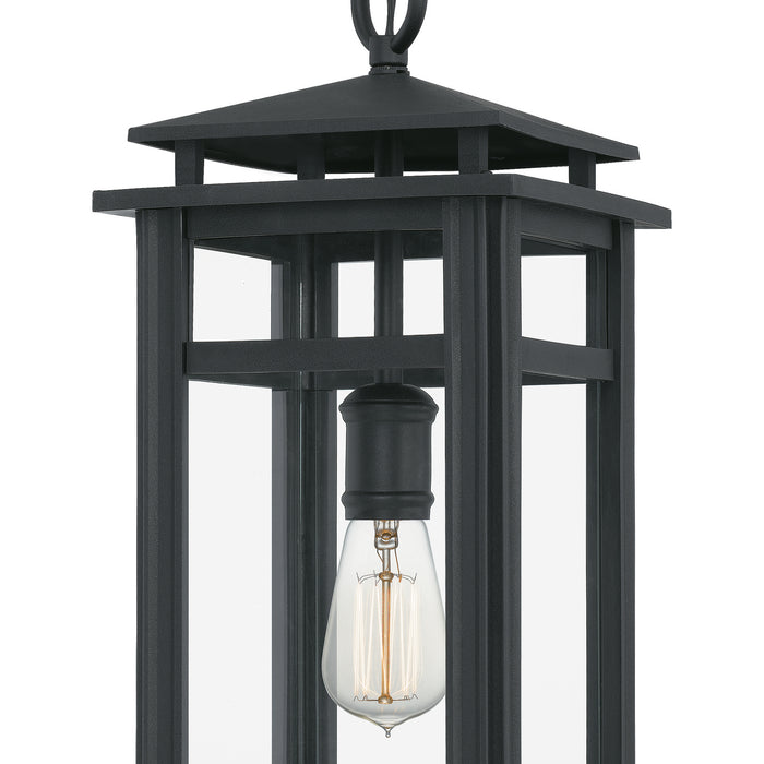 One Light Outdoor Hanging Lantern from the Granby collection in Earth Black finish