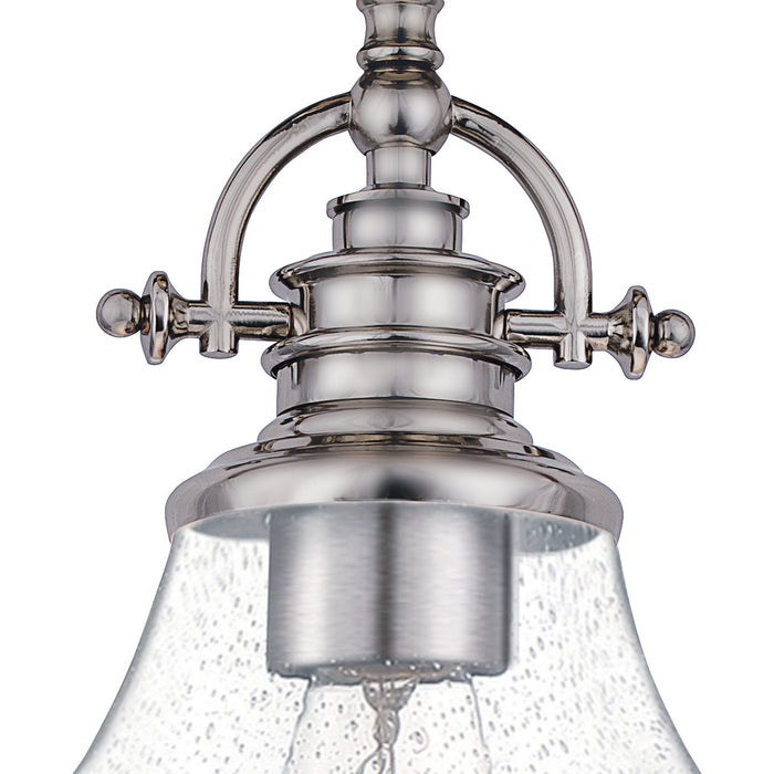 One Light Semiflush Mount from the Grant collection in Brushed Nickel finish