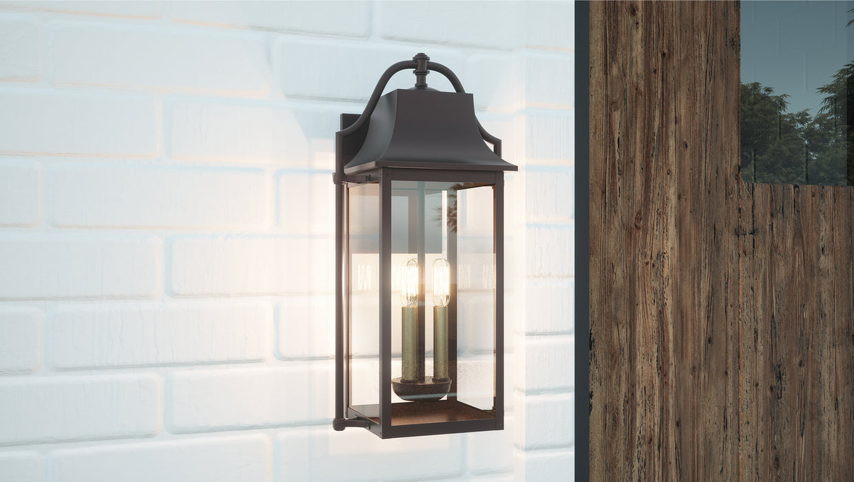 Three Light Outdoor Wall Mount from the Manning collection in Western Bronze finish