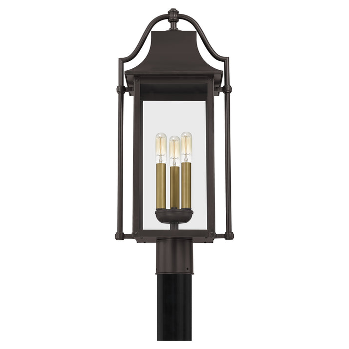 Three Light Outdoor Post Mount from the Manning collection in Western Bronze finish